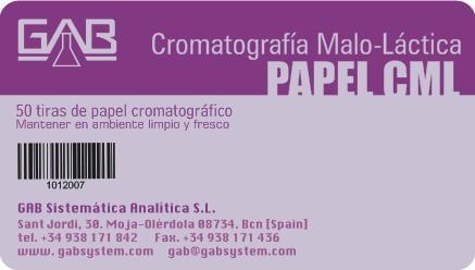 Paper Cromatografia Malo-làctica (50 U.) GAB